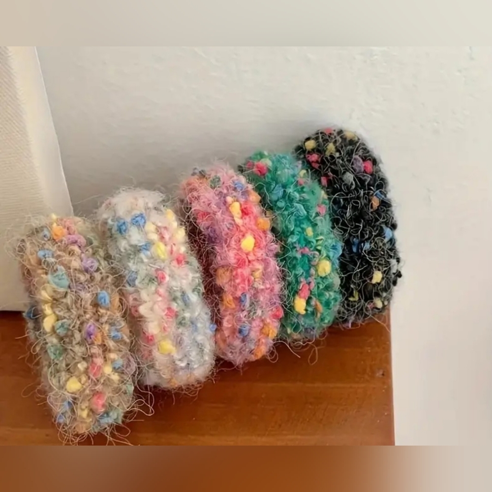 Woven Multicolored Thick Hair Ties 5 Piece Set NIP - Picture 4 of 5